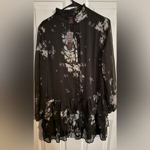 NWT it’s PINK Black and White Ruffled Women's Dress